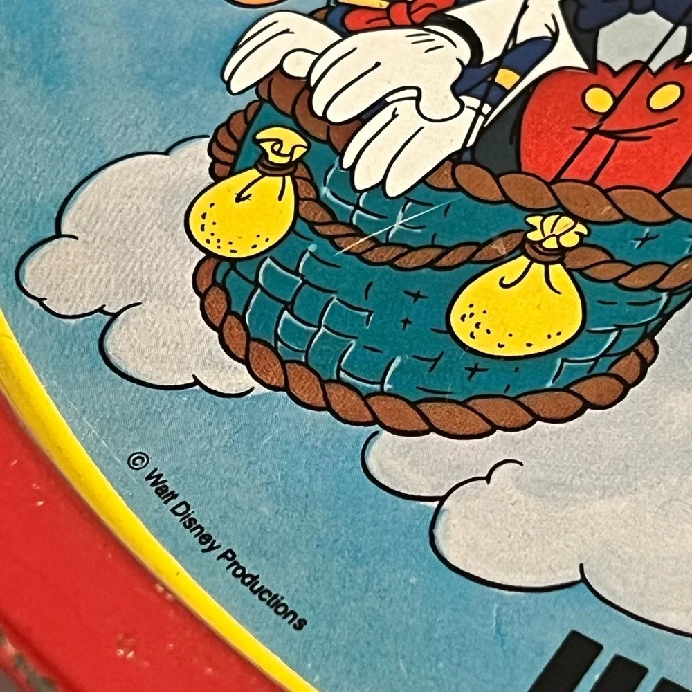 Vintage 80s Walt Disney World Florida Map Metal Tin Tray Epcot Era Disneyana